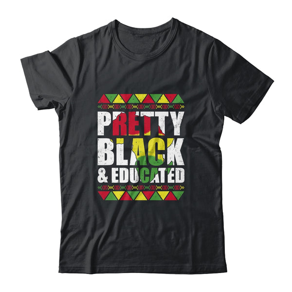 Pretty Black And Educated Black Month History African Gift Classic T Shirt Black 600x.jpg