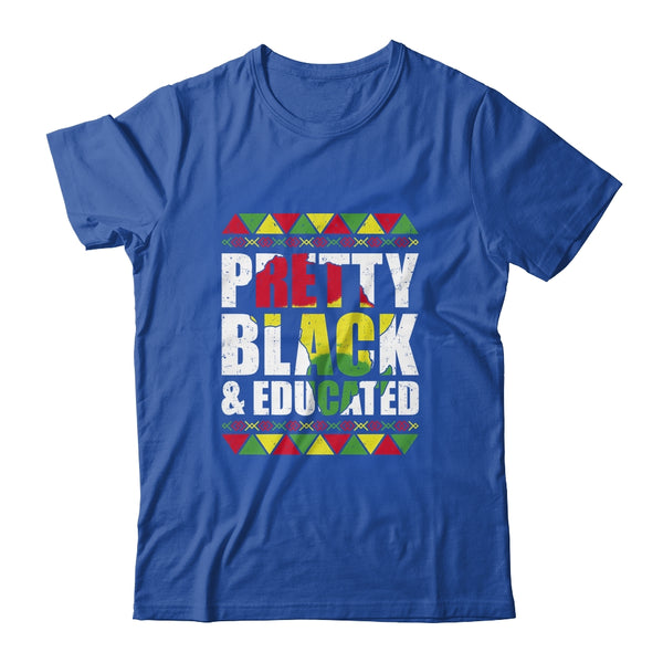 Pretty Black And Educated Black Month History African Gift Classic T Shirt Royal 600x.jpg
