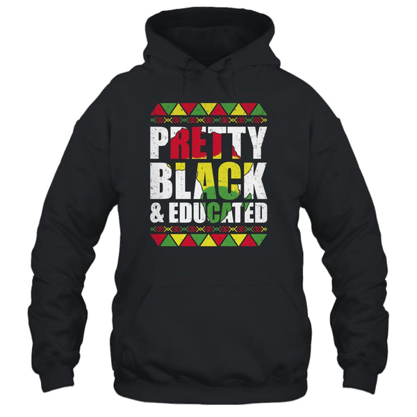 Pretty Black And Educated Black Month History African Gift Pullover Hoodie Black 600x.jpg