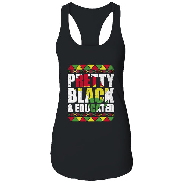Pretty Black And Educated Black Month History African Gift Women s Ideal Racerback Tank Black 600x.jpg