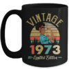 Vintage 1973 49th Birthday Afro Black Woman 49 Years Old Mug 15oz Mug Black front 600x.jpg