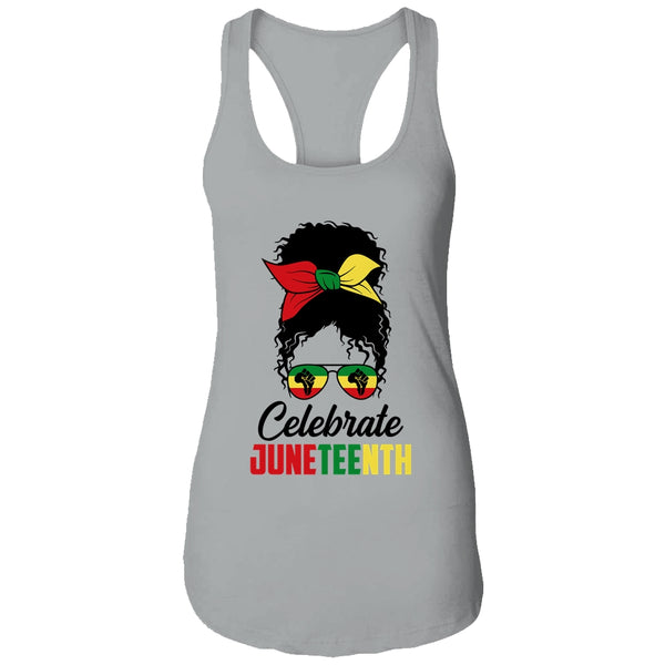 Black Women Messy Bun Hair Juneteenth Independence Day Women s Ideal Racerback Tank Heather Grey 600x 1.jpg