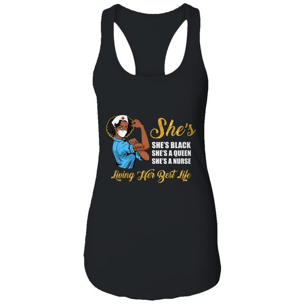 Shes Black That Queen Nurse Proud Black Nursing RN Women s Ideal Racerback Tank Black 600x.jpg