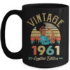 Vintage 1961 61th Birthday Afro Black Woman 61 Years Old Mug 15oz Mug Black front 600x.jpg