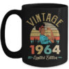 Vintage 1964 58th Birthday Afro Black Woman 58 Years Old Mug 15oz Mug Black front 600x.jpg