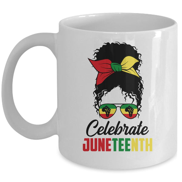 Black Women Messy Bun Hair Juneteenth Independence Day Mug 11oz Mug White 600x.jpg