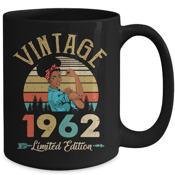 Vintage 1962 60th Birthday Afro Black Woman 60 Years Old Mug 15oz Mug Black back 600x.jpg