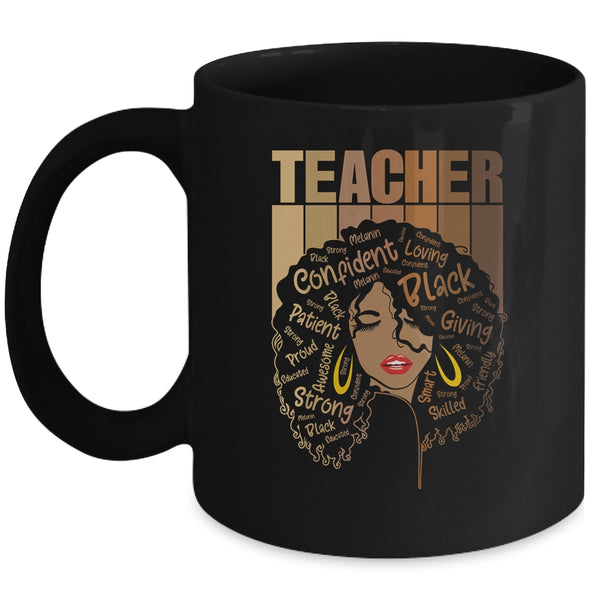 Black Woman Teacher Afro Retro Black History Month Mug 11oz Mug Black 600x.jpg