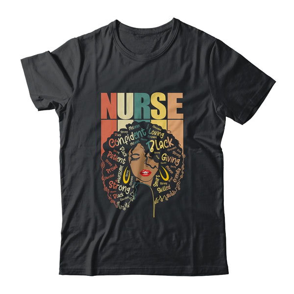 Black Woman Nurse Afro Retro Black History Month Classic T Shirt Black 600x.jpg