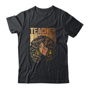 Black Woman Teacher Afro Retro Black History Month Classic T Shirt Black 600x.jpg