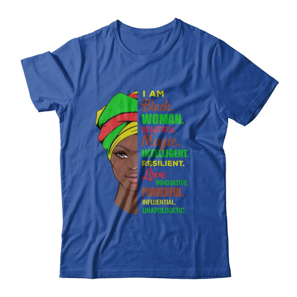 I Am Black Woman Black History Month Classic T Shirt Royal 600x.jpg