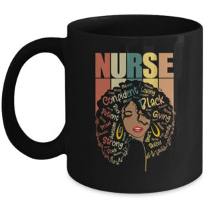 Black Woman Nurse Afro Retro Black History Month Mug 11oz Mug Black 600x.jpg