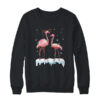 Flamingo Christmas Tree Santa Hat Light Crewneck Sweatshirt Black 600x.jpg