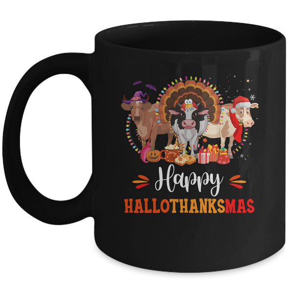 Happy Hallothanksmas Cow Turkey Halloween Thanksgiving Gifts Mug 11oz Mug Black 600x 1.jpg