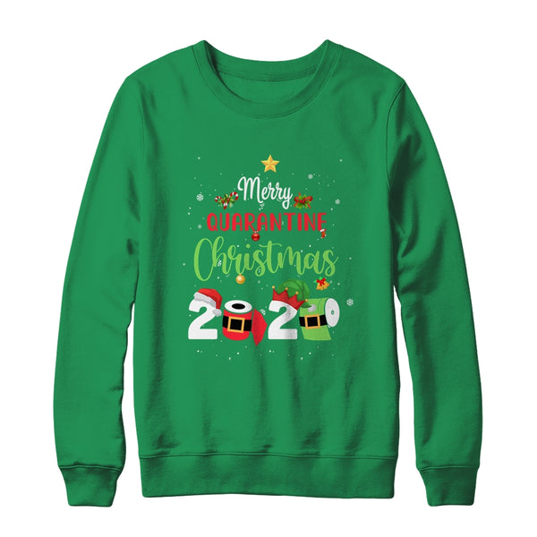 Merry Quarantine Christmas Pajamas Family Matching Xmas Gift Crewneck Sweatshirt Irish Green 600x.jpg