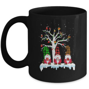 Cute Gnome Buffalo Plaid Christmas Tree Light Ugly Santa Hat Mug 11oz Mug Black 600x.jpg
