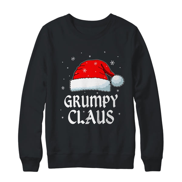Grumpy Claus Santa Hat Christmas Gift Family Matching Crewneck Sweatshirt Black 600x.jpg