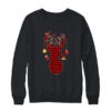 Classic Red Black Christmas Buffalo Plaid Deer Crewneck Sweatshirt Black 600x.jpg