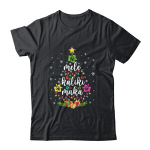 Mele Kalikimaka Hawaiian Hawaii Christmas Tree Gifts Classic T Shirt Black 600x.jpg