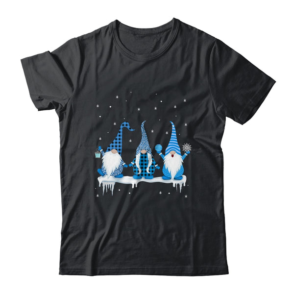 Three Christmas Gnomes Funny Humor Santa Blue Christmas Classic T Shirt Black 600x.jpg