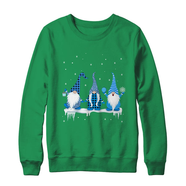 Three Christmas Gnomes Funny Humor Santa Blue Christmas Crewneck Sweatshirt Irish Green 600x.jpg