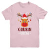 Christmas Cousin Crew Reindeer Mask Red Plaid Youth Youth T Shirt Light Pink 600x 1.jpg