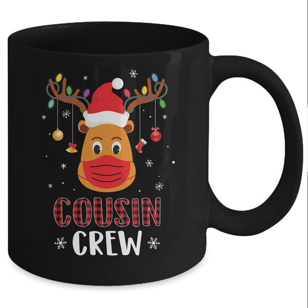 Christmas Cousin Crew Reindeer Mask Red Plaid Mug 11oz Mug Black 67e29d76 1a1e 4793 bfb8 8b9563cff567 600x.jpg