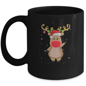 Christmas Mask Cute Reindeer Mask For Holidays Mug 11oz Mug Black 600x.jpg