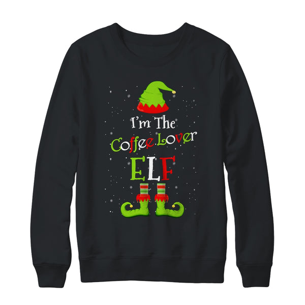 I m The Coffee Lover Elf Family Matching Funny Christmas Group Gift Crewneck Sweatshirt Black 600x.jpg