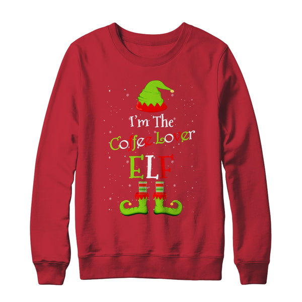 I m The Coffee Lover Elf Family Matching Funny Christmas Group Gift Crewneck Sweatshirt Red 600x.jpg