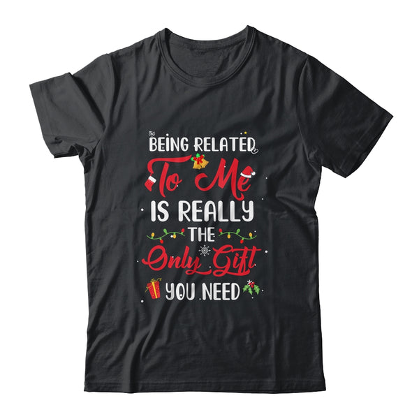 Being Related To Me Cute Christmas Family Xmas Pajama Couple Classic T Shirt Black 600x.jpg