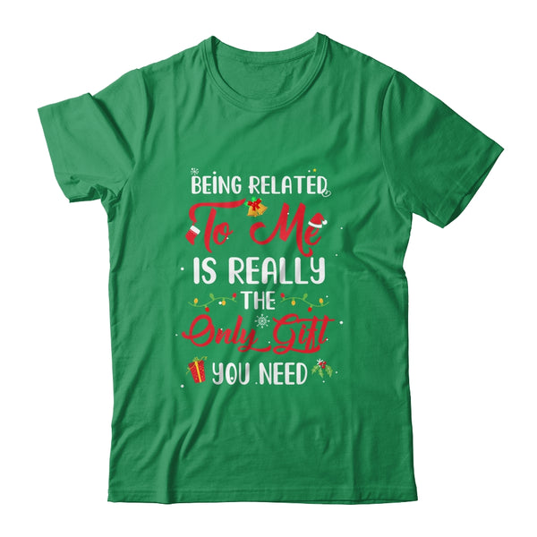 Being Related To Me Cute Christmas Family Xmas Pajama Couple Classic T Shirt Irish Green 600x.jpg
