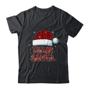 Team Santa Red Plaid Claus Hat Christmas Classic T Shirt Black 600x.jpg