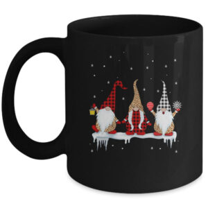 Three Gnomes In Leopard Printed Buffalo Plaid Christmas Gift Mug 11oz Mug Black 600x.jpg