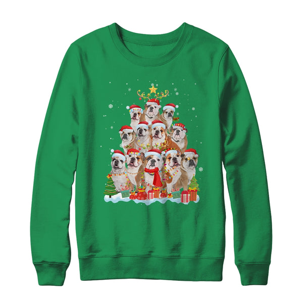 Bulldog Christmas Tree Pajama Xmas Crewneck Sweatshirt Irish Green 600x.jpg