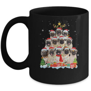 Pug Christmas Tree Pajama Xmas Mug 11oz Mug Black 600x.jpg