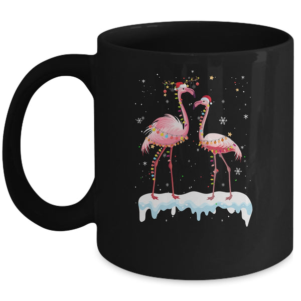 Flamingo Christmas Tree Santa Hat Light Mug 11oz Mug Black 600x.jpg
