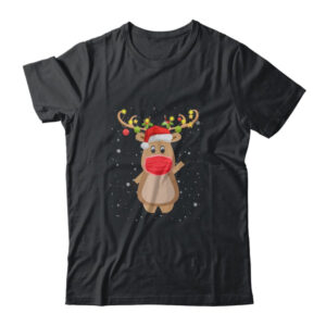 Christmas Mask Cute Reindeer Mask For Holidays Classic T Shirt Black 600x.jpg