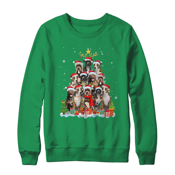 Pitbull Christmas Tree Pajama Xmas Crewneck Sweatshirt Irish Green 600x.jpg