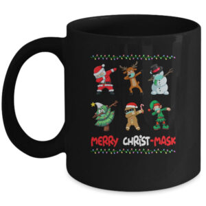 Dabbing Santa Wearing Mask Quarantine Christmas Mug 11oz Mug Black 600x.jpg