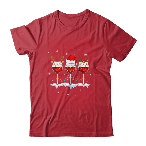 Wine Glass Christmas Santa Hat Reindeer Funny Christmas Gift Classic T Shirt Red 600x.jpg