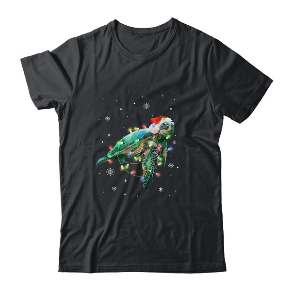 Sea Turtle Lights Funny Santa Hat Merry Christmas Classic T Shirt Black 600x 1.jpg