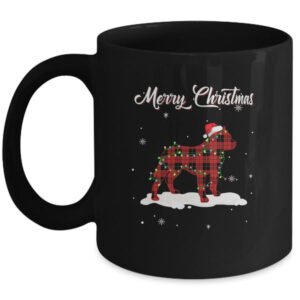 Pitbull Christmas Red Plaid Dog Lover Pajama Family Gift Mug 11oz Mug Black 600x.jpg