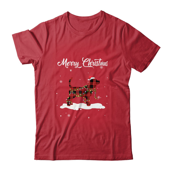 Beagle Christmas Red Plaid Dog Lover Pajama Family Gift Classic T Shirt Red 600x 2.jpg