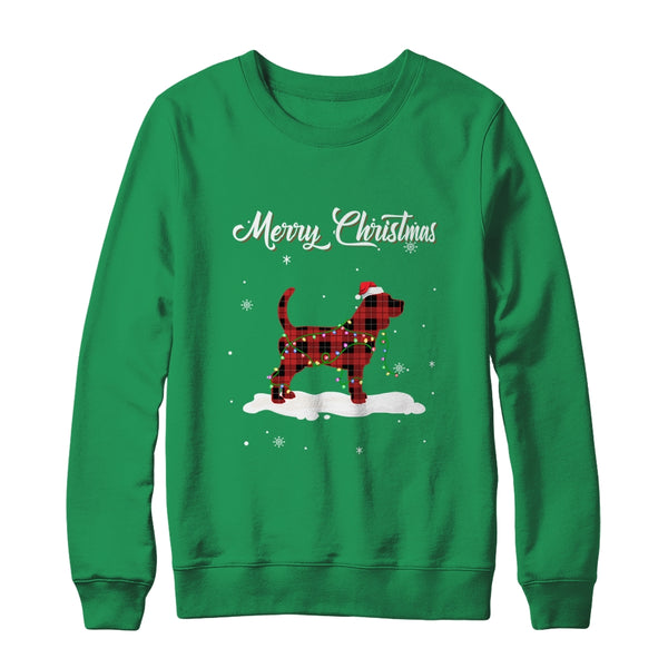 Beagle Christmas Red Plaid Dog Lover Pajama Family Gift Crewneck Sweatshirt Irish Green 600x 2.jpg