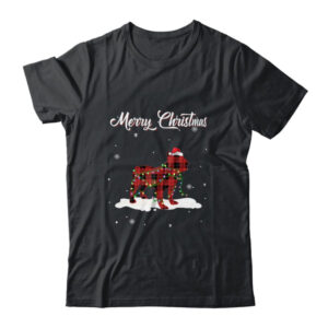 Bulldog Christmas Red Plaid Dog Lover Pajama Family Gift Classic T Shirt Black 600x 1.jpg