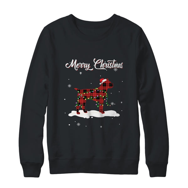 Boxer Christmas Red Plaid Dog Lover Pajama Family Gift Crewneck Sweatshirt Black 600x 2.jpg