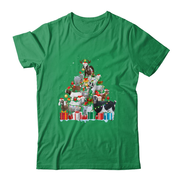 Christmas Goat On Tree Funny Santa Goat Lover Classic T Shirt Irish Green 600x.jpg