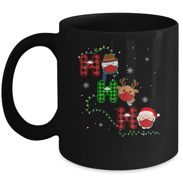 Christmas Ho Ho Ho Santa Reindeer Snowman Face Mask Pajama Mug 11oz Mug Black 600x.jpg