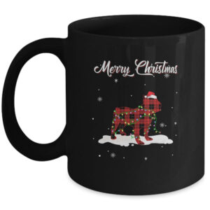 Bulldog Christmas Red Plaid Dog Lover Pajama Family Gift Mug 11oz Mug Black 600x 1.jpg